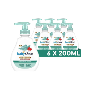Baby Dove Head to Toe Wash - Gentle & Soothing Hair and Body Wash for Babies 200ml, Pack of 6