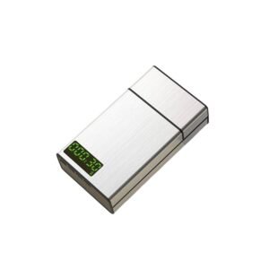 Smart Cigarette Case, Smoking Cessation Aid, Aluminum Alloy Timer and Lock Case, 20 Slim Cigarettes,Silver