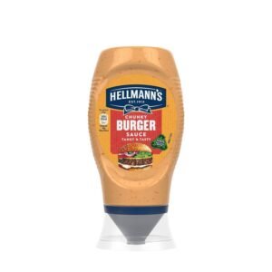 Hellmann's Chunky Burger Sauce Condiment 100% recyclable squeeze bottle for delicious burgers, wraps or chips 250 ml