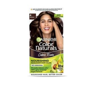 Garnier Color Naturals Crème hair color, Shade 4 Brown, 70ml + 60g