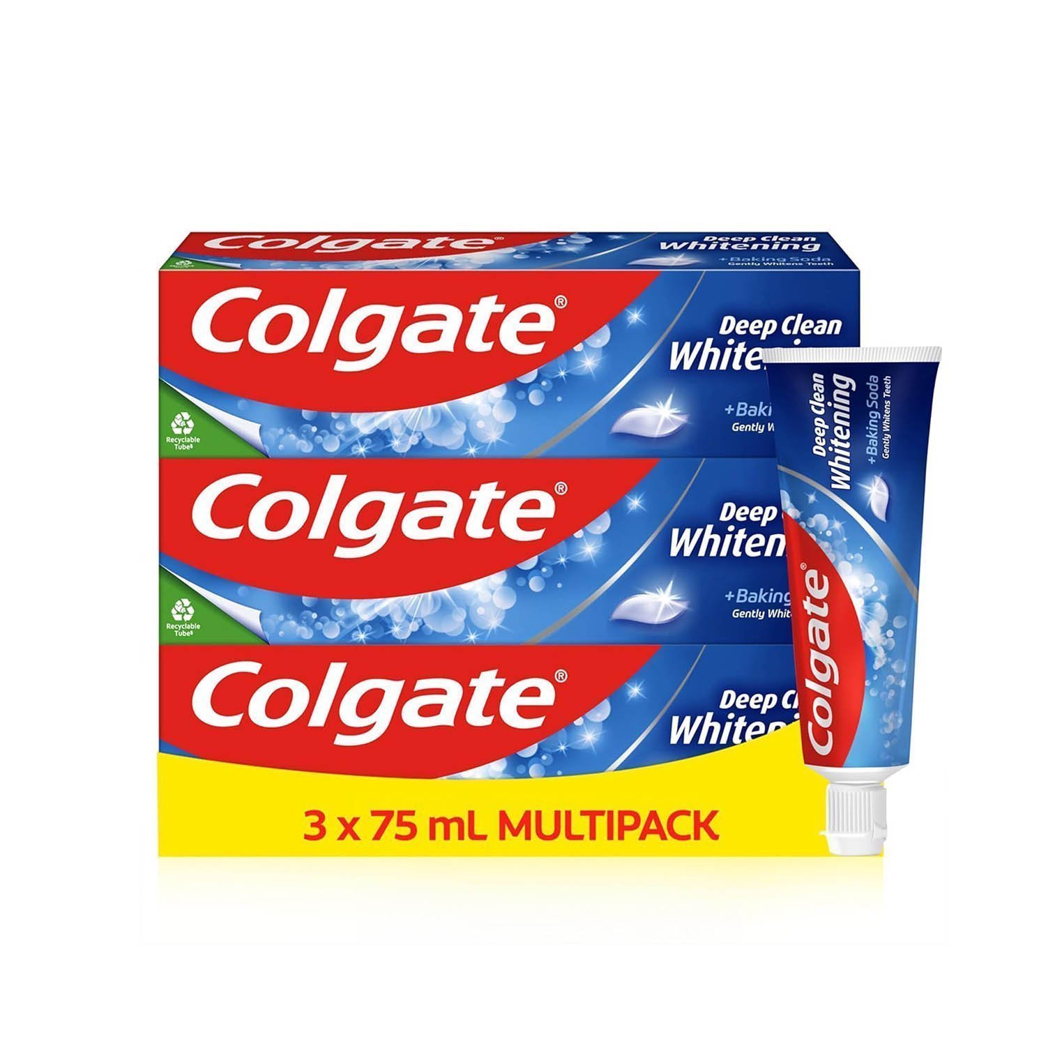 Colgate Deep Clean Whitening Toothpaste, 3 x 75 ml