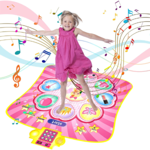 Dance Mat Girls Toys 3-9 - Light Up Dancing Pad with 8 Games Modes Gifts for 3-8 Year Old Girl Boys Kids Toys Age 3 4 5 6 7 8 9 Girl Christmas Birthday Gifts Ideas Pink