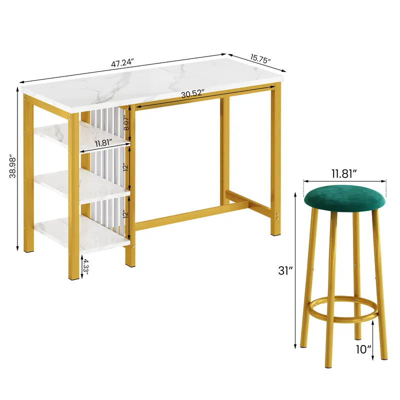 Lamerge A Three-Piece Table and Chair Set Suitable for Both the Living Room and Kitchen - Image 2
