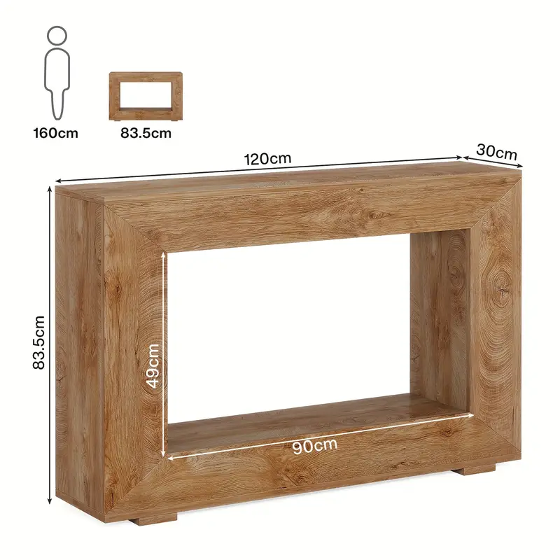 Farmhouse Console Table, 47 Inches Entryway Console Table With Storage - Image 2